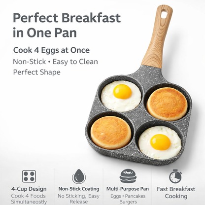 🥚4-𝑪𝒖𝒑 𝑵𝒐𝒏𝒔𝒕𝒊𝒄𝒌 𝑬𝒈𝒈 𝑭𝒓𝒚𝒊𝒏𝒈 𝑷𝒂𝒏 – 𝑴𝒖𝒍𝒕𝒊-𝑺𝒆𝒄𝒕𝒊𝒐𝒏 𝑩𝒓𝒆𝒂𝒌𝒇𝒂𝒔𝒕 𝑪𝒐𝒐𝒌𝒘𝒂𝒓𝒆 𝒇𝒐𝒓 𝑬𝒈𝒈𝒔, 𝑷𝒂𝒏𝒄𝒂𝒌𝒆𝒔 & 𝑴𝒐𝒓𝒆