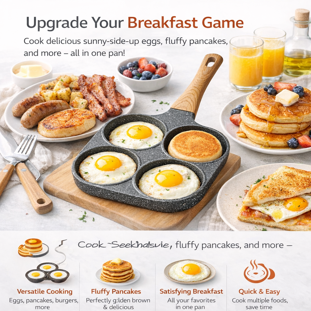 🥚4-𝑪𝒖𝒑 𝑵𝒐𝒏𝒔𝒕𝒊𝒄𝒌 𝑬𝒈𝒈 𝑭𝒓𝒚𝒊𝒏𝒈 𝑷𝒂𝒏 – 𝑴𝒖𝒍𝒕𝒊-𝑺𝒆𝒄𝒕𝒊𝒐𝒏 𝑩𝒓𝒆𝒂𝒌𝒇𝒂𝒔𝒕 𝑪𝒐𝒐𝒌𝒘𝒂𝒓𝒆 𝒇𝒐𝒓 𝑬𝒈𝒈𝒔, 𝑷𝒂𝒏𝒄𝒂𝒌𝒆𝒔 & 𝑴𝒐𝒓𝒆