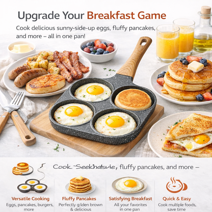 🥚4-𝑪𝒖𝒑 𝑵𝒐𝒏𝒔𝒕𝒊𝒄𝒌 𝑬𝒈𝒈 𝑭𝒓𝒚𝒊𝒏𝒈 𝑷𝒂𝒏 – 𝑴𝒖𝒍𝒕𝒊-𝑺𝒆𝒄𝒕𝒊𝒐𝒏 𝑩𝒓𝒆𝒂𝒌𝒇𝒂𝒔𝒕 𝑪𝒐𝒐𝒌𝒘𝒂𝒓𝒆 𝒇𝒐𝒓 𝑬𝒈𝒈𝒔, 𝑷𝒂𝒏𝒄𝒂𝒌𝒆𝒔 & 𝑴𝒐𝒓𝒆